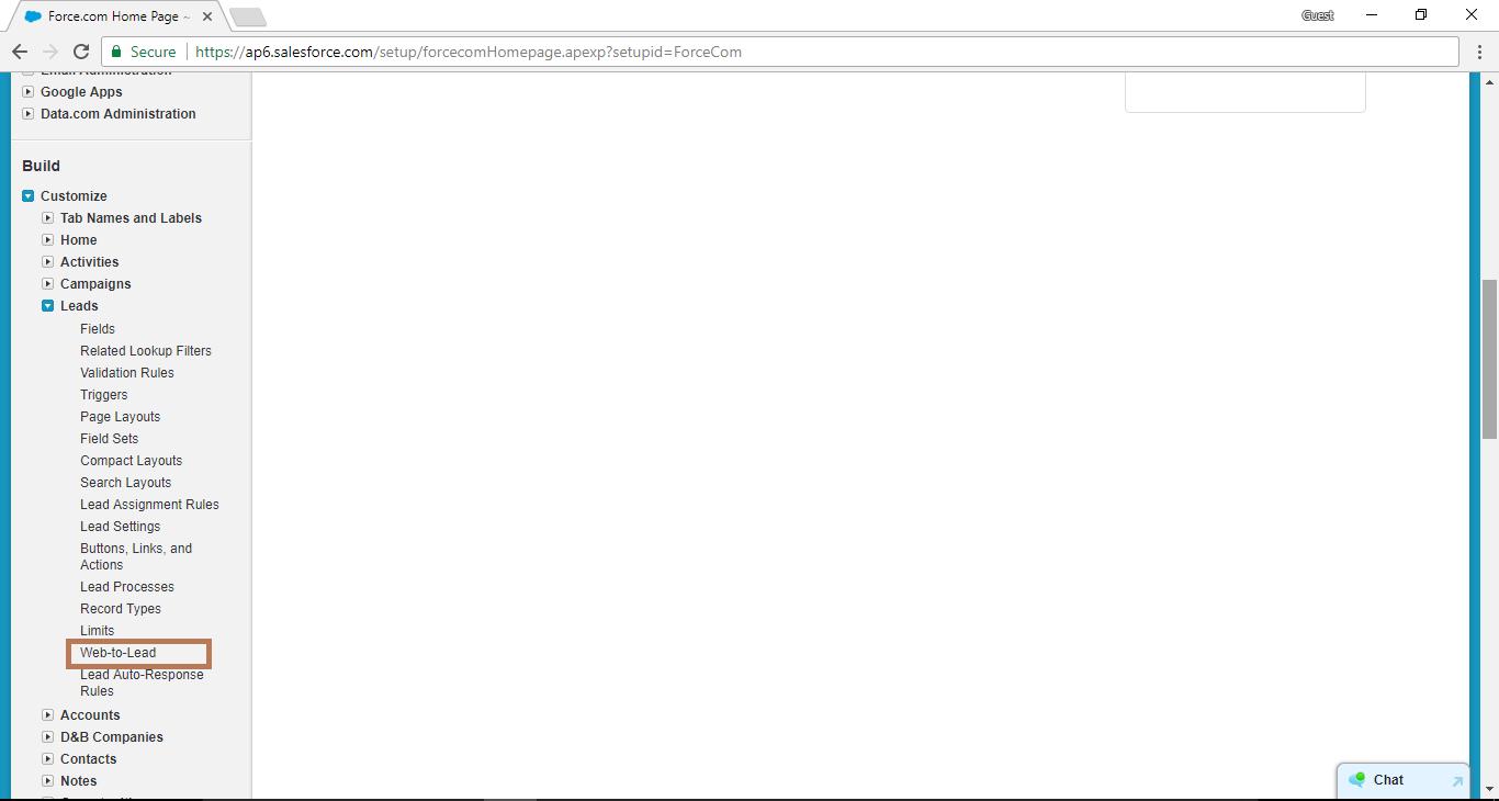 Creating a web-to-lead form in Salesforce salesfore blog1