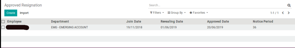 odoo approved resignation