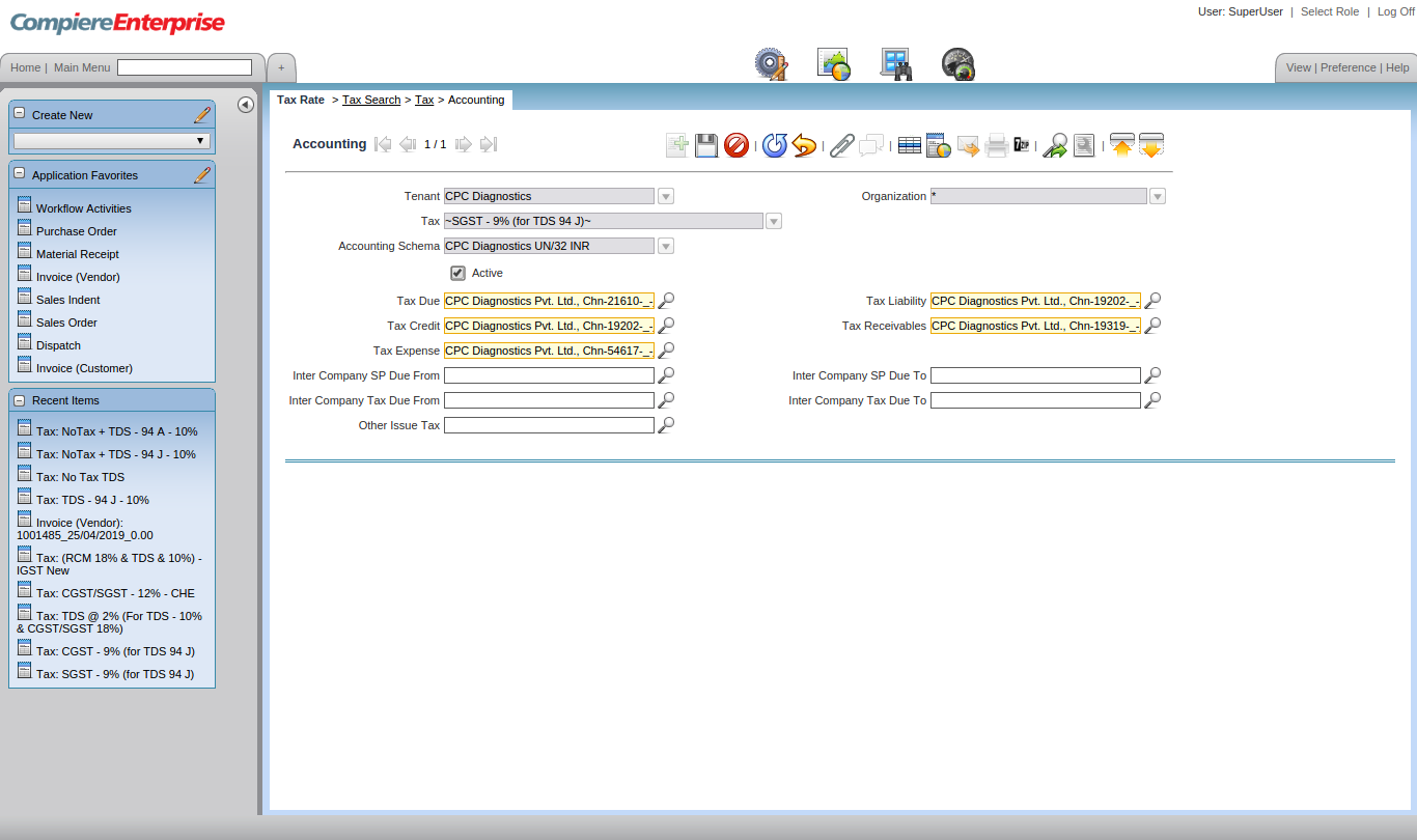 53 Steps for Configuration of Taxes - GST & TDS for Services using Compiere ERP TenthPlanet_Compiere_Steps_for_GST 6