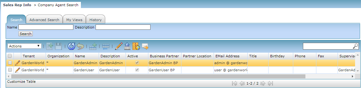 TenthPlanet_Compiere_Garden_World_Business_Partner_Setup_Sales Rep Info Main Screen