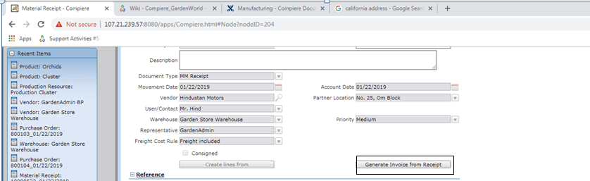 TenthPlanet_Compiere_Garden_World_Manufacturing_CLICK iNVOICE