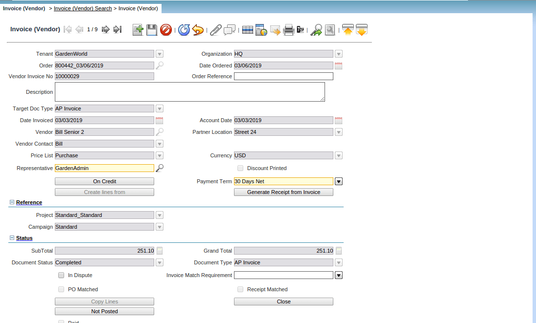 TenthPlanet_Compiere_Garden_World_Usecases_Manage_PO_to_AP_Invoice 4