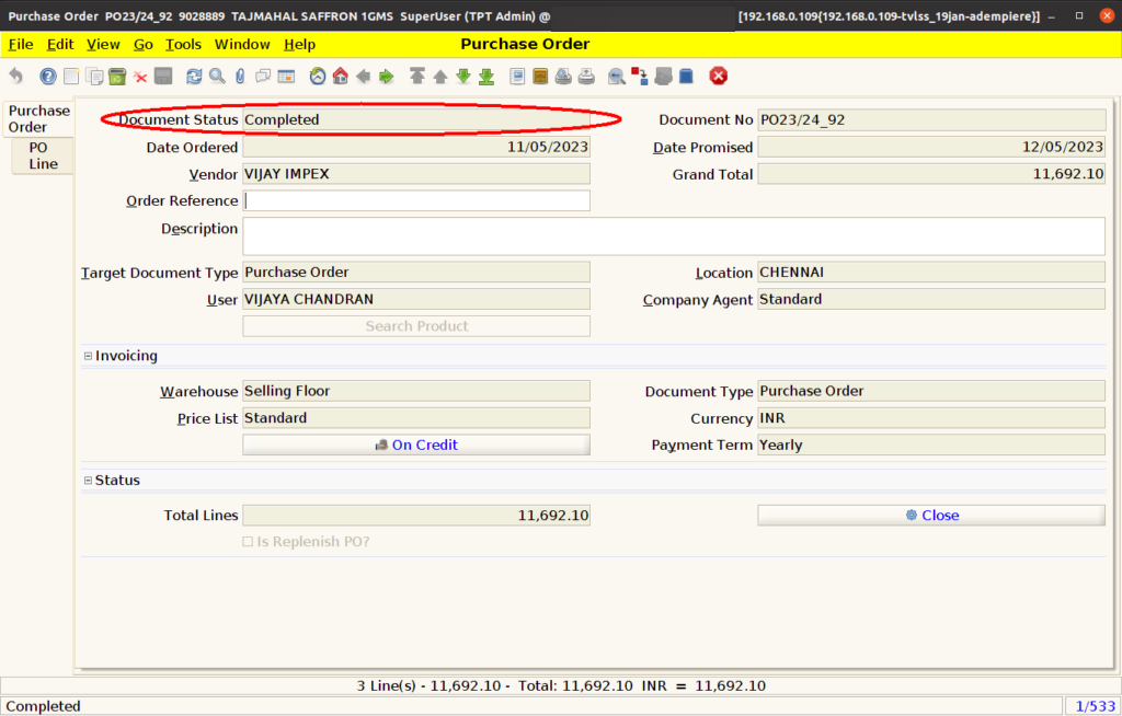How to Create Purchase Order in ADempiere Retail TenthPlanet ADempiere Purchase PurchaseOrder 17