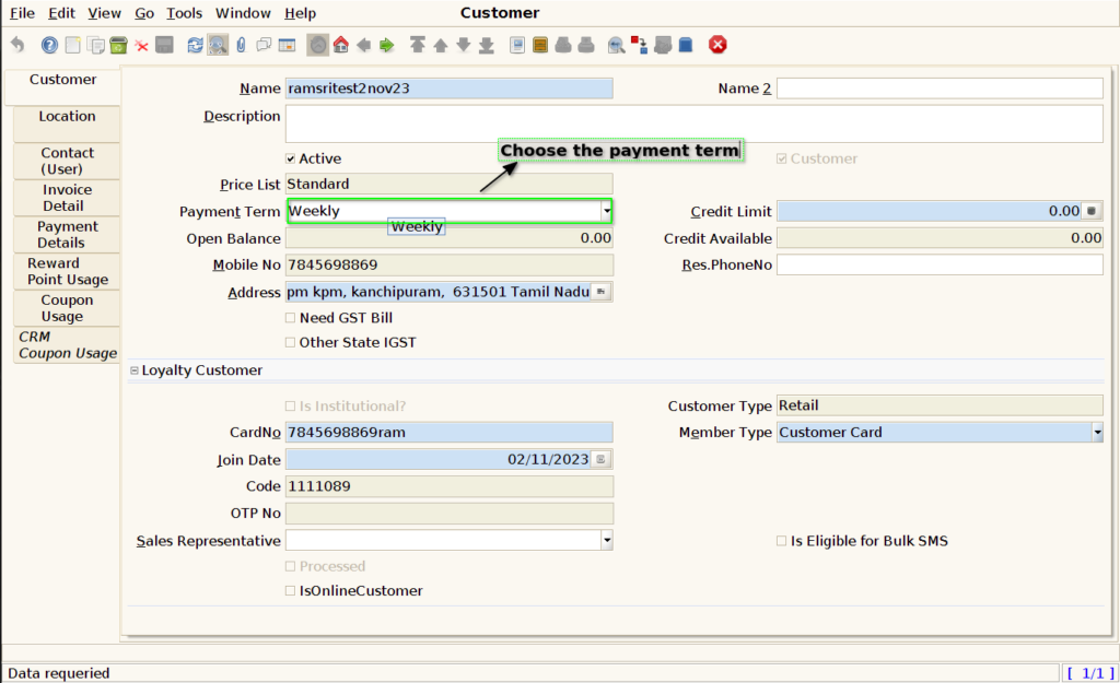How to set Credit Limit to a Customer in ADempiere Retail TenthPlanet-ADempiere-Masters-CustomerCreditLimit-5