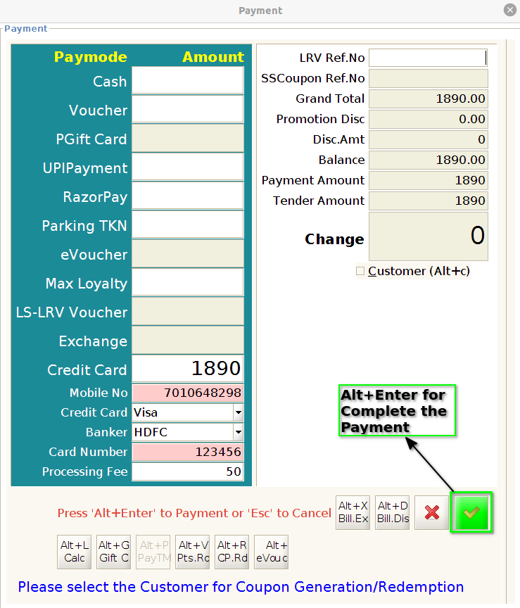 How to capture Bajaj Card Processing Fees during POS Payment in ADempiere Retail TenthPlanet ADempiere POS BajajProcessingFees 2