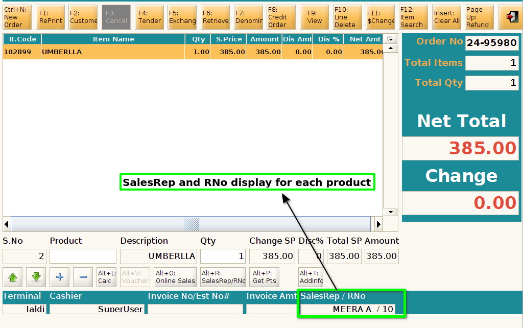How to capture RNo for a Line Item in ADempiere Retail POS? TenthPlanet ADempiere POS ChangeRNo 4