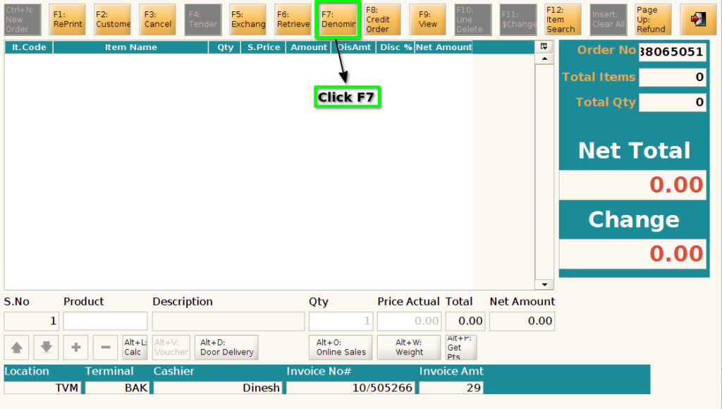 TenthPlanet ADempiere POS DenominationCapture 1