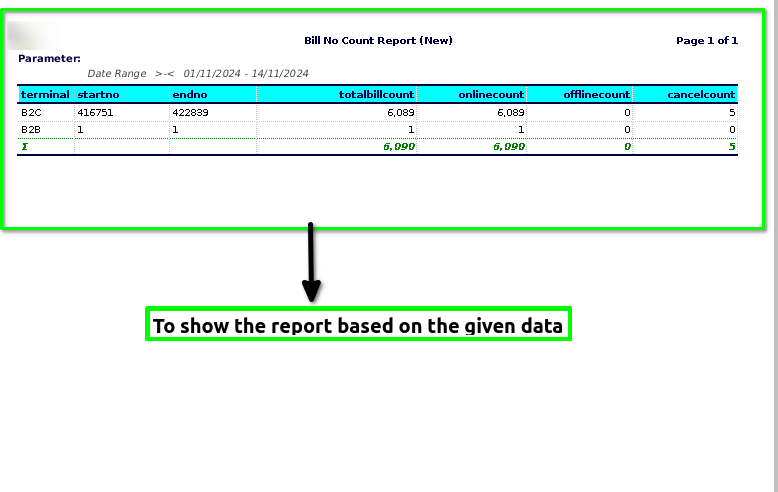 How to view Bill No Count Report in Adempiere Report Tenthplanet-ADempiere-BillNo Count Report(New)-2