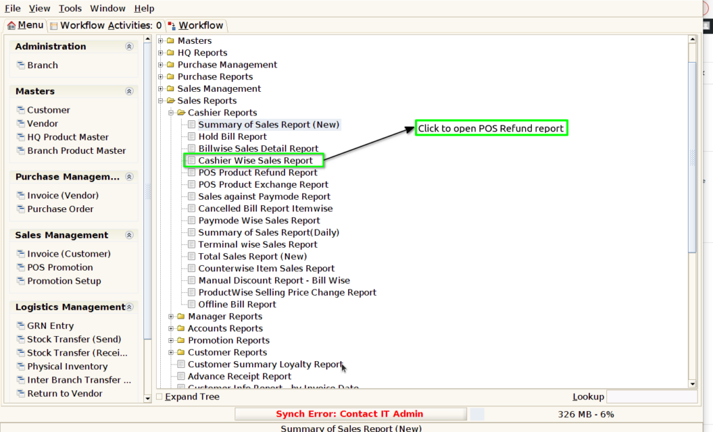 How to use POS Product Refund Report in ADempiere Retail TenthPlanet ADempiere CashierWiseSalesReport 1