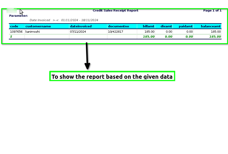 How to view Credit Sales Receipt Report in ADempiere Retail TenthPlanet-ADempiere-Credit-Sales-Receipt-Report-2