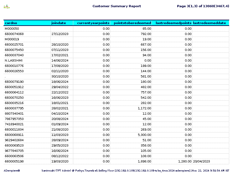 Tenthplanet-ADempiere-Customer Summary Report -4