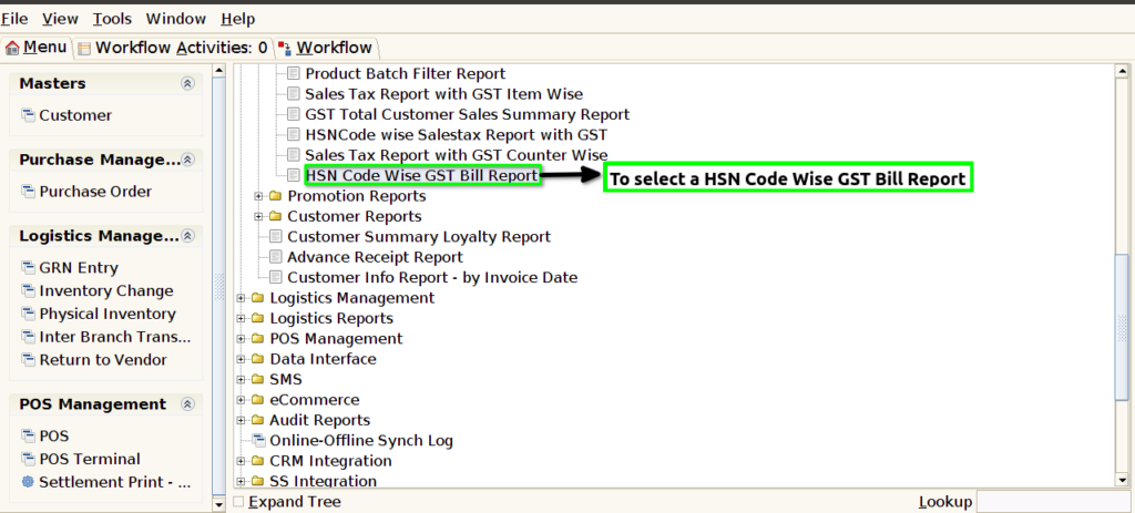 How to view HSN Code Wise GST Bill Report in Adempiere Retail Tenthplanet-ADempiere-HSN Code Wise GST Bill Report