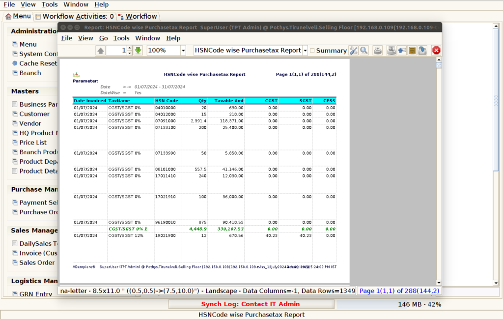 TenthPlanet-ADempiere-HSN-Code-Wise-PurchaseTax-3