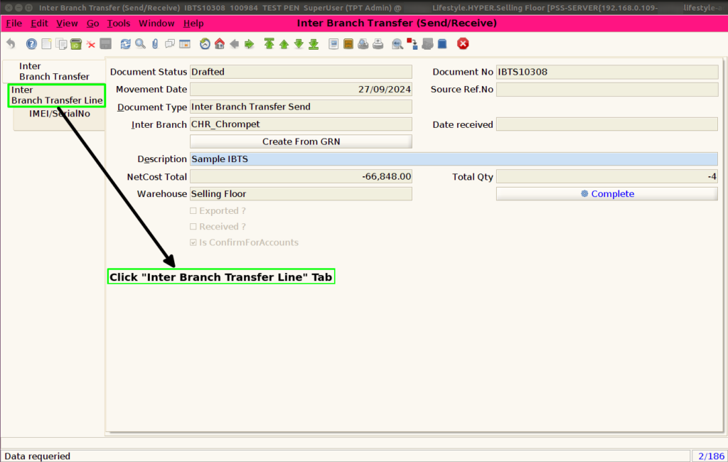 How to create a Inter Branch Transfer Send document in Adempiere Retail TenthPlanet ADempiere InterBranchTransferSendReceive 14