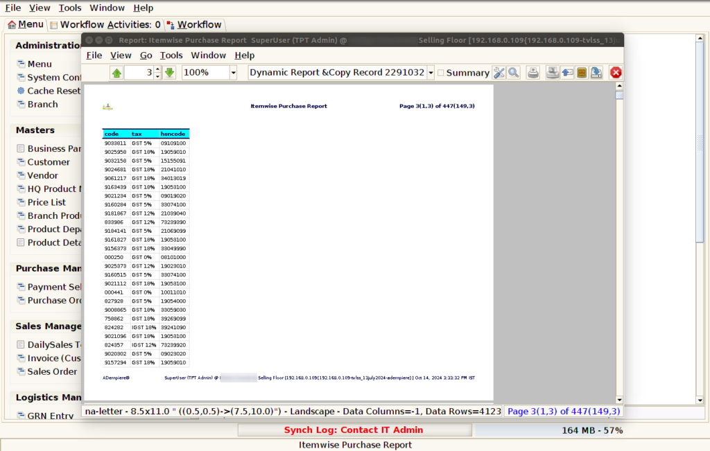 How to view Item Wise Purchase Report in Adempiere Retail TenthPlanet ADempiere Item Wise Purchase Repor 6 1