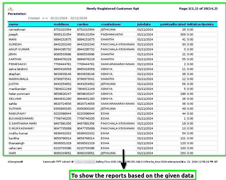 How to view Newly Registered Customer Report in Adempiere Retail TenthPlanet ADempiere Newly Registered Customer Report 2 1
