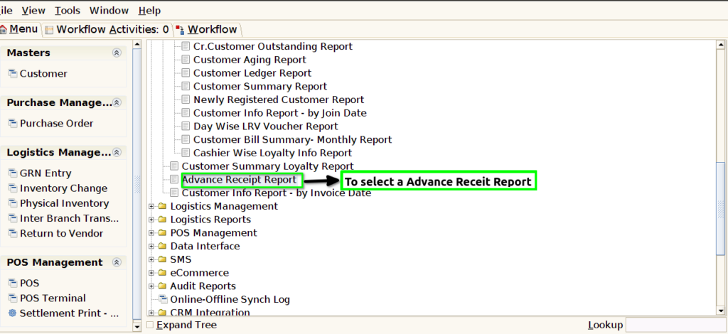 How to view Advance Receipt Report in Adempiere Retail TenthPlanet-ADempiere-POS-AdvanceReceiptReport-1