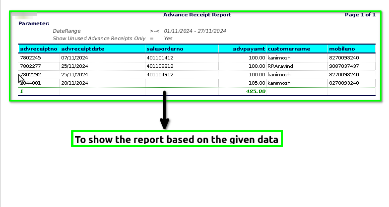 How to view Advance Receipt Report in Adempiere Retail TenthPlanet-ADempiere-POS-AdvanceReceiptReport-3