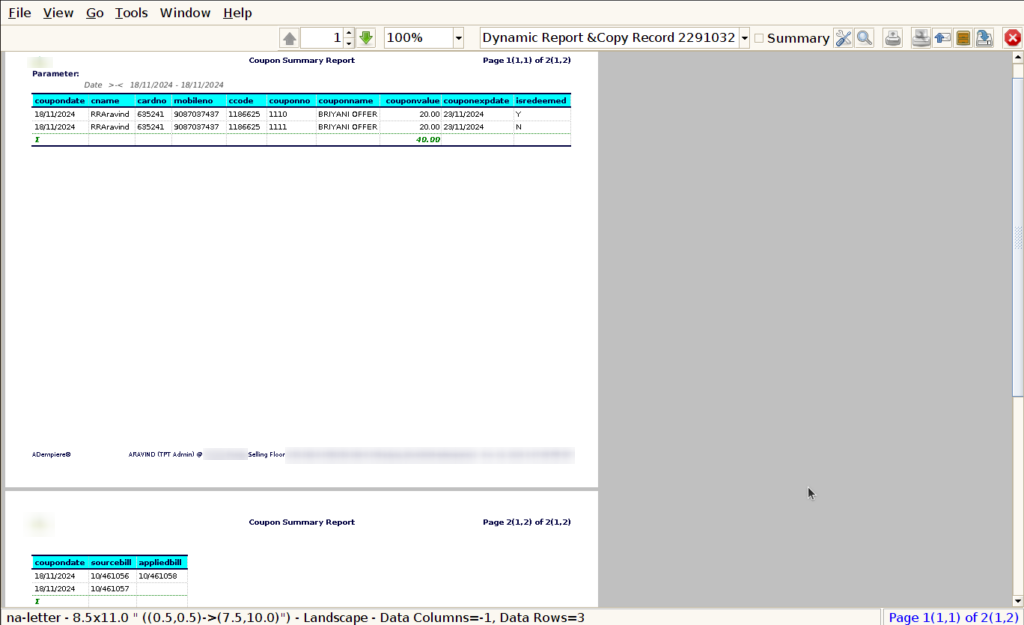 How to view Coupon Summary Report in Adempiere Retail TenthPlanet-ADempiere-POS-CuopenSummaryReport-3