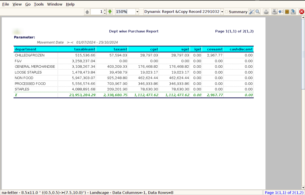 TenthPlanet-ADempiere-POS-DeptWisePurchaseReport-4