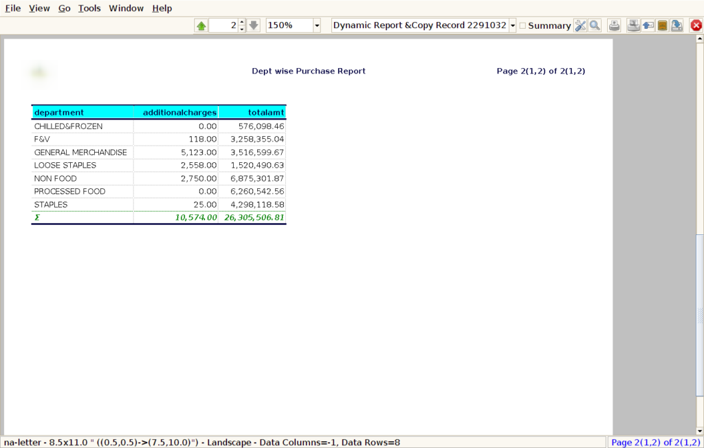 TenthPlanet-ADempiere-POS-DeptWisePurchaseReport-5