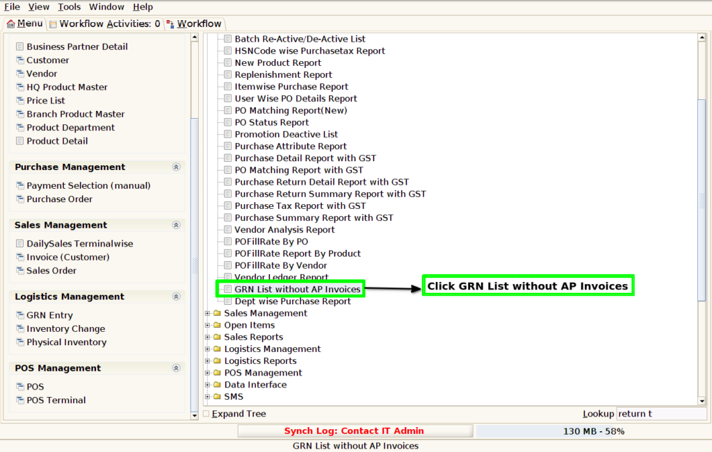 How to view GRN List without AP Invoices Report in Adempiere Retail TenthPlanet-ADempiere-POS-GRNListWitnoutAPInvoices-2