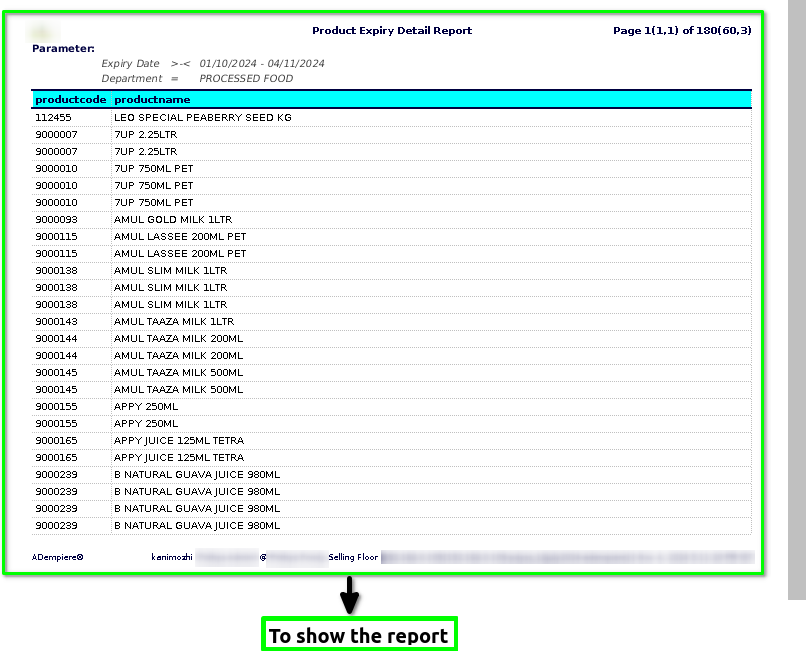 How to view Product Expiry Detail Report SS in Adempiere Retail TenthPlanet-ADempiere-POS-ProductExpiryDetailReport-3