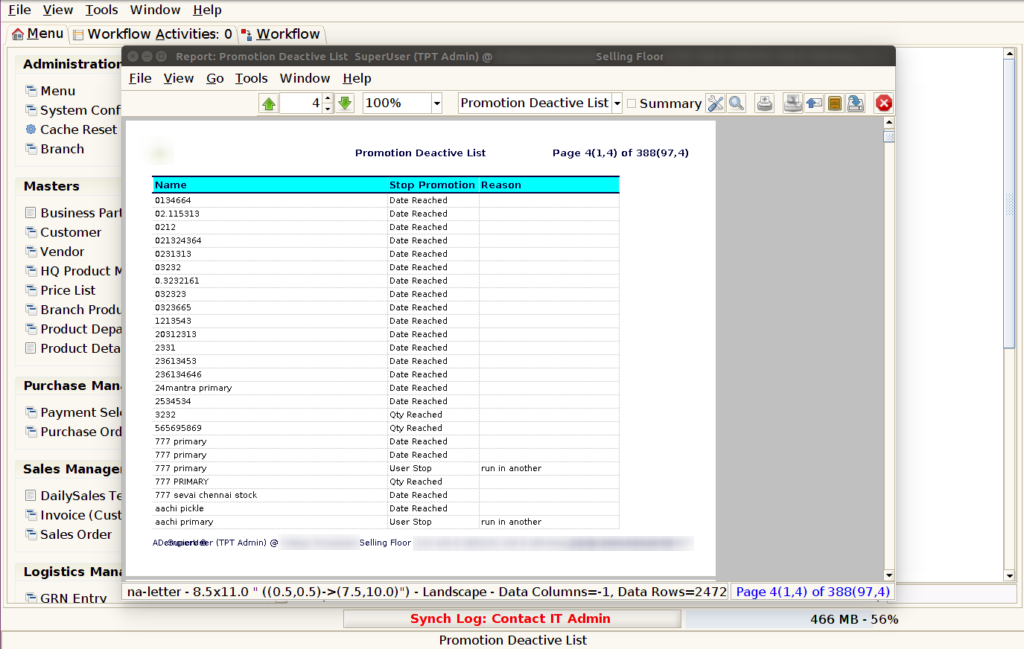 How to view Promotion Deactive List Report in Adempiere Retail TenthPlanet-ADempiere-POS-PromotionDeactivateList-7
