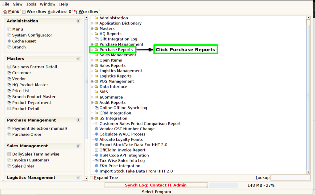 How to view Purchase Detail Report with GST in Adempiere Retail TenthPlanet-ADempiere-POS-PurchaseDetailReportWithGST-1