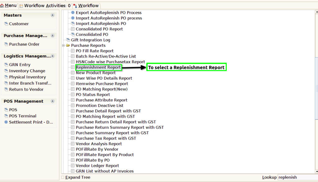 How to view Replenish Report in Adempiere Retail TenthPlanet-ADempiere-POS-ReplenishReport-1