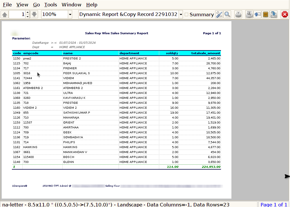 How to view Sales Rep Wise Sales Summary Report in Adempiere Retail TenthPlanet-ADempiere-POS-SalesRepWiseSalesSummaryReport-3