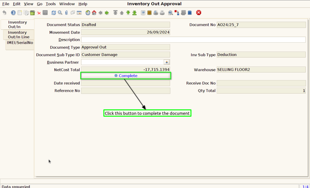 How to Create Inventory Out Approval document in ADempiere Retail TenthPlanet ADempiere PhysicalInventoryOut 10