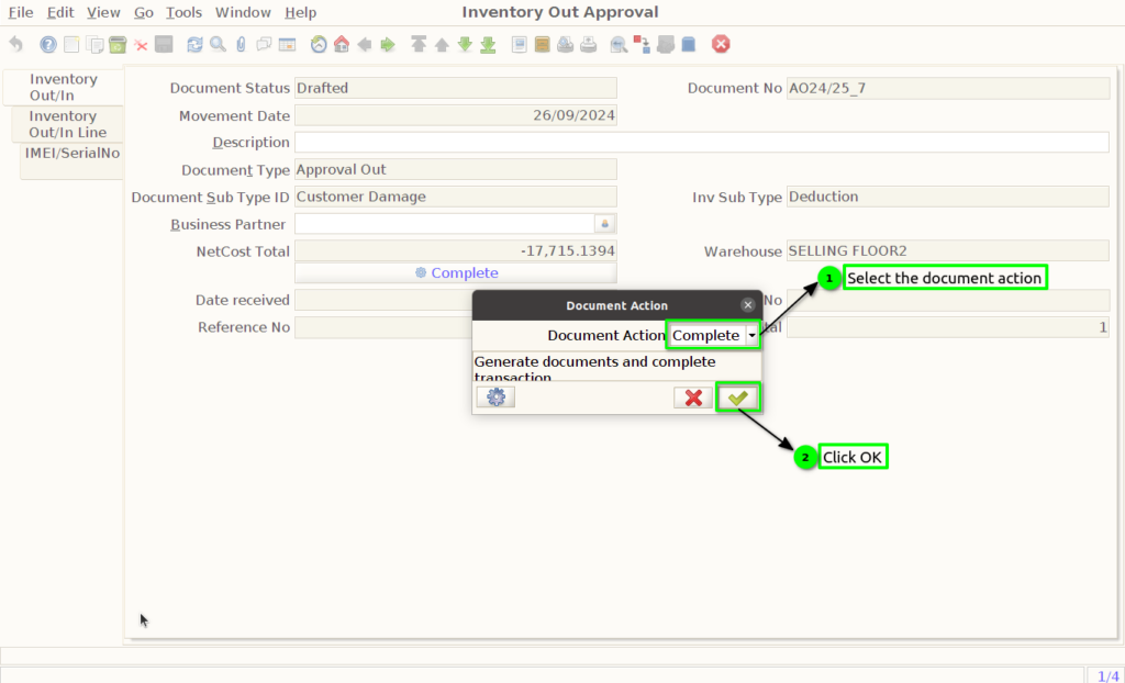 How to Create Inventory Out Approval document in ADempiere Retail TenthPlanet ADempiere PhysicalInventoryOut 11