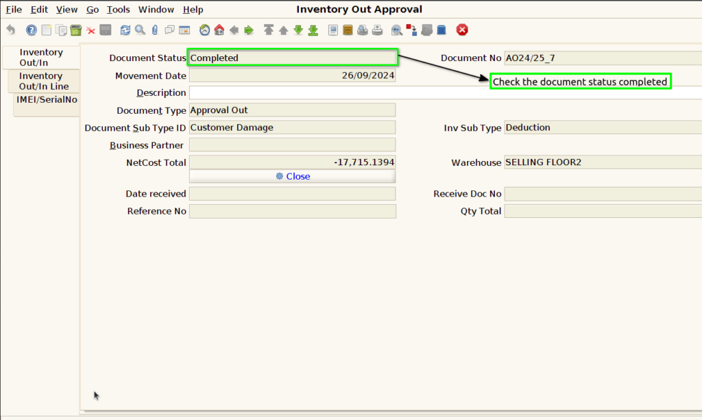 How to Create Inventory Out Approval document in ADempiere Retail TenthPlanet ADempiere PhysicalInventoryOut 12