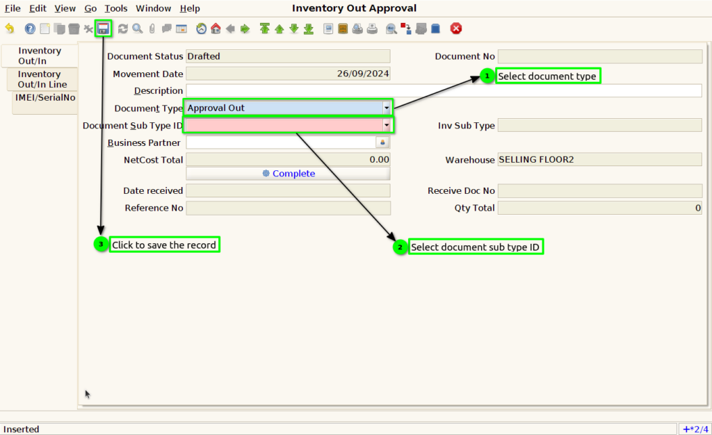 How to Create Inventory Out Approval document in ADempiere Retail TenthPlanet ADempiere PhysicalInventoryOut 3