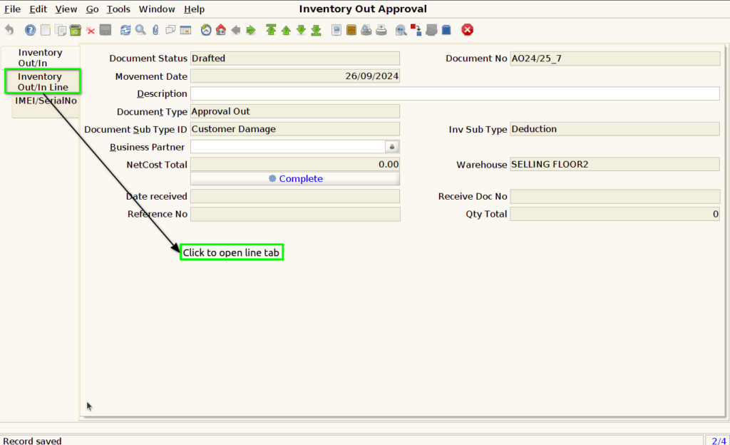 How to Create Inventory Out Approval document in ADempiere Retail TenthPlanet ADempiere PhysicalInventoryOut 4
