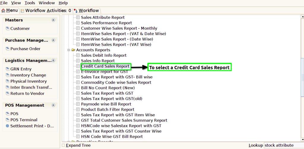 How to view Credit Card Sales Report in Adempiere Retail TenthPlanet-ADempiere-Report-Credit Card Sales