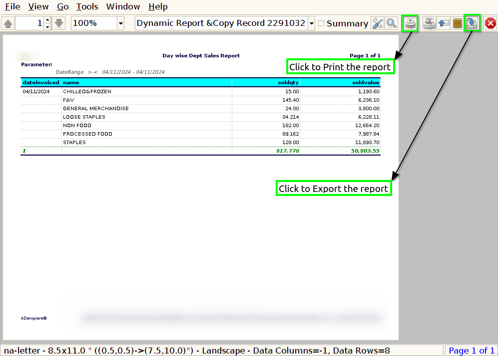 TenthPlanet-ADempiere-Report-DayWiseDeptSales-2