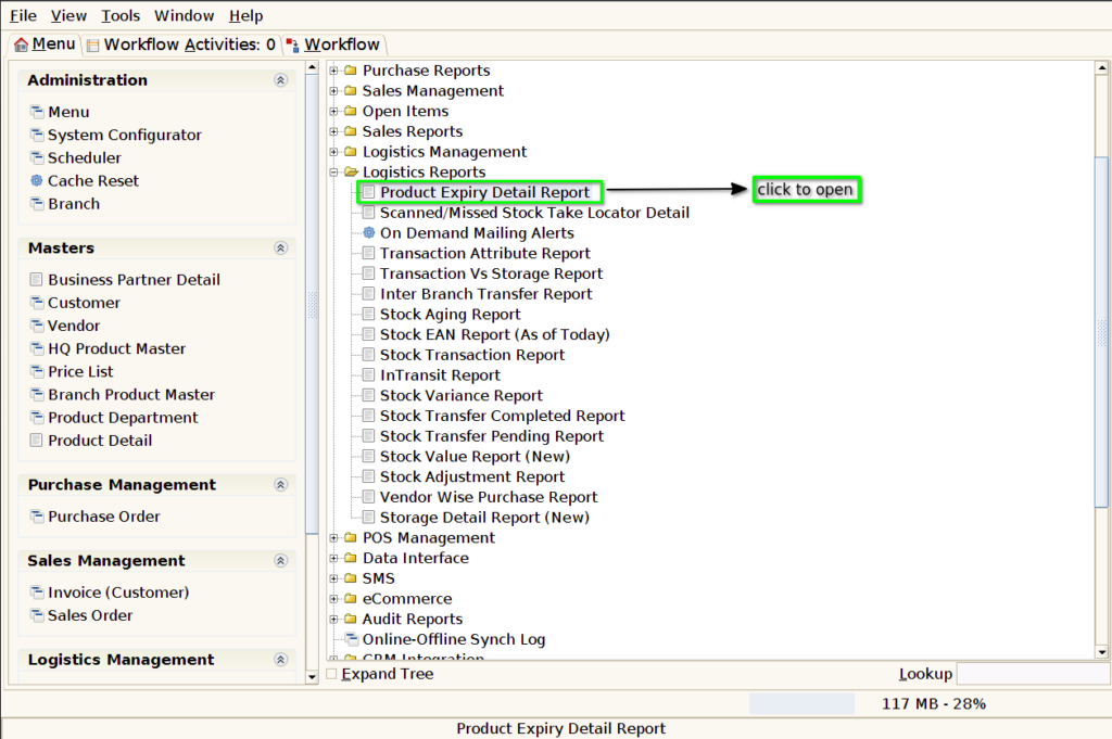 How to view Product Expiry Detail Report in Adempiere Retail TenthPlanet ADempiere Report-Product Expiry Detail Report