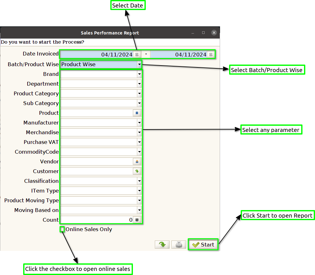 How to view Sales Performance Report with Adempiere Retail Tenthplanet-ADempiere-Sales Performance Report-1