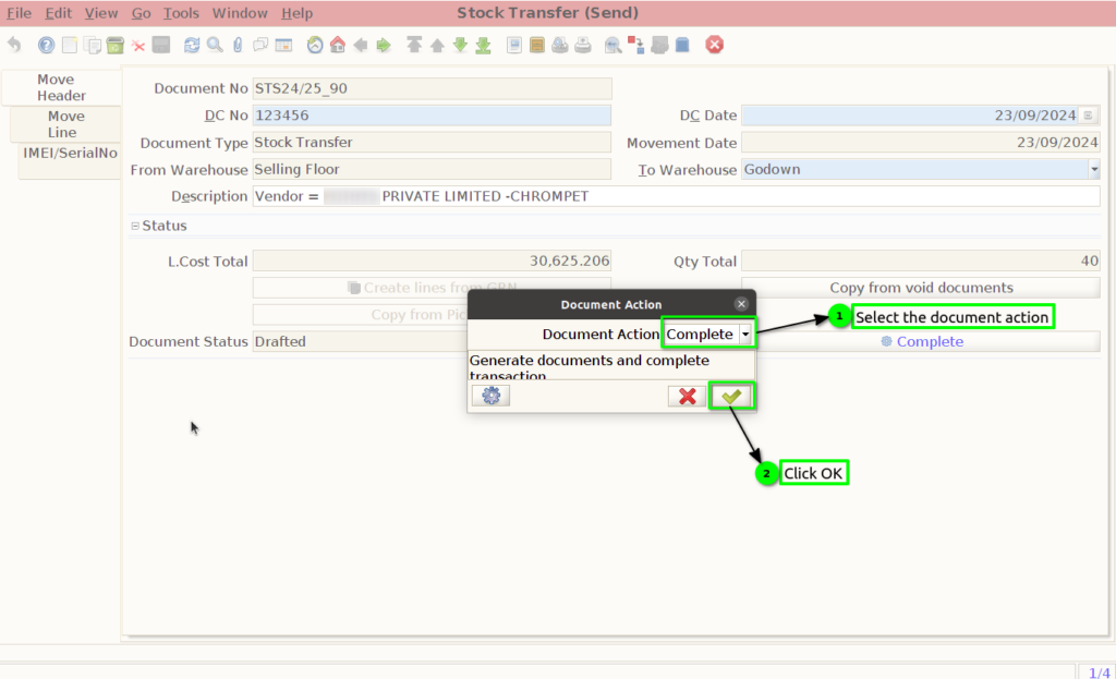 How to create Stock Transfer Send document in ADempiere Retail TenthPlanet ADempiere StockTransferSend 16 1
