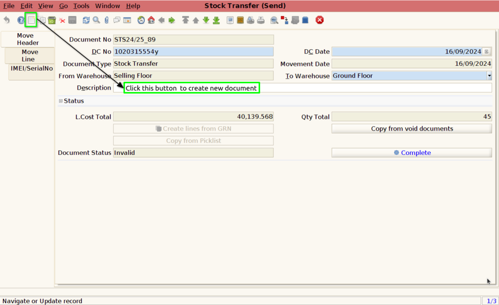How to create Stock Transfer Send document in ADempiere Retail TenthPlanet ADempiere StockTransferSend 2