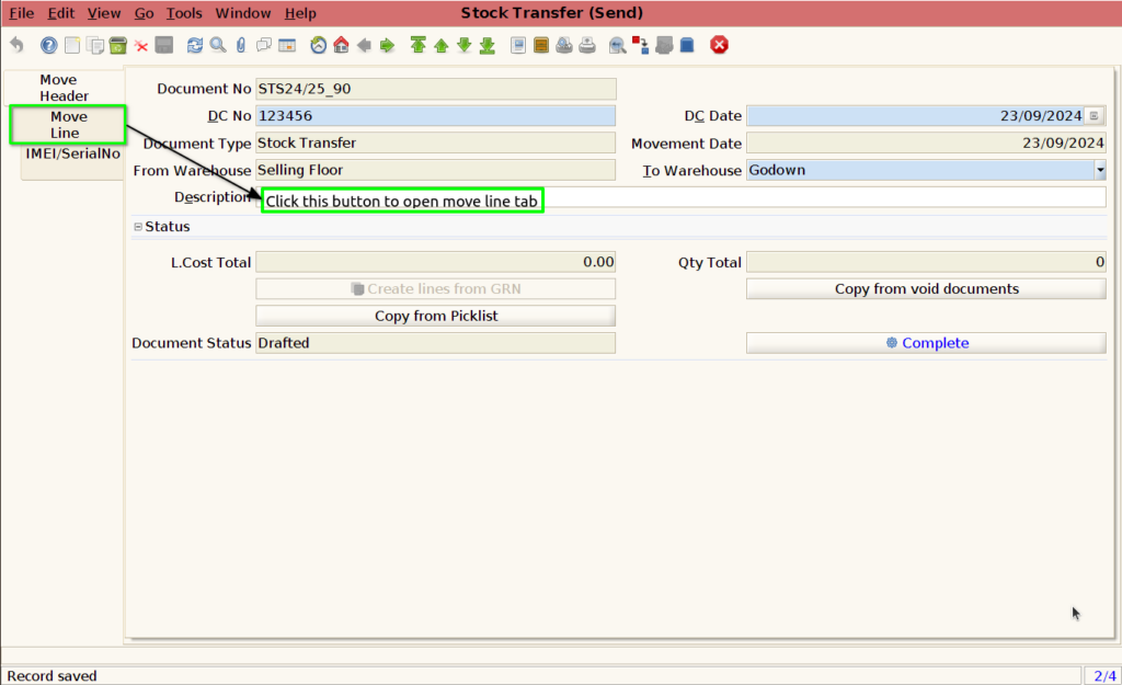 How to create Stock Transfer Send document in ADempiere Retail TenthPlanet ADempiere StockTransferSend 8