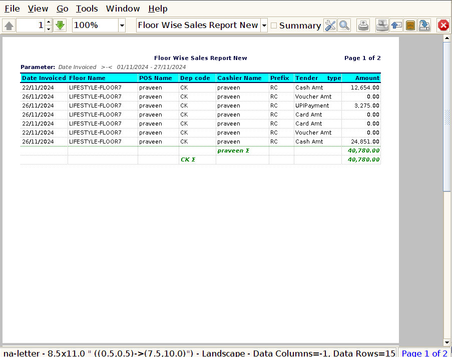 How to view Floor Wise Sales Report in Adempiere Retail Tenthplanet-ADempiere-Report-Floor Wise Sales Report-2
