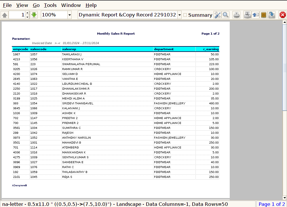 How to view Monthly Sales R Report in Adempiere Retail Tenthplanet ADempiere Report-Monthly Sales Report-2