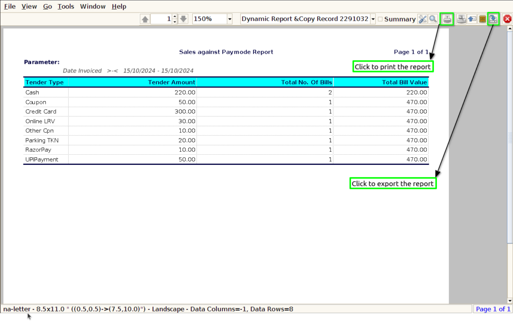 How to view Sales Against Paymode Report in Adempiere Retail Tenthplanet ADempiere Report- Sales Against Paymode Report-2