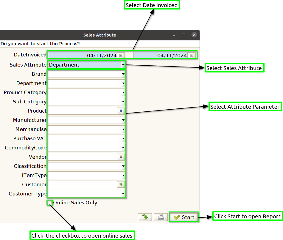 How to view Sales Attribute Report in Adempiere Retail Tenthplanet ADempiere Report-Sales Attribute Report-1