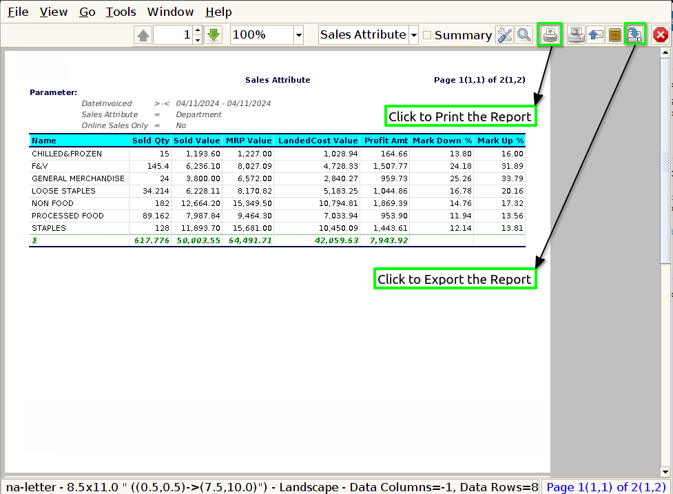 How to view Sales Attribute Report in Adempiere Retail Tenthplanet ADempiere Report-Sales Attribute Report-2