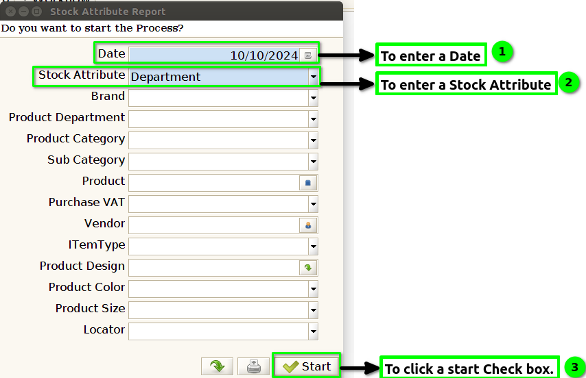 How to view Stock Attribute Report for Lifestyle in Adempiere Retail Tenthplanet ADempiere Report-Stock Attribute Report-1