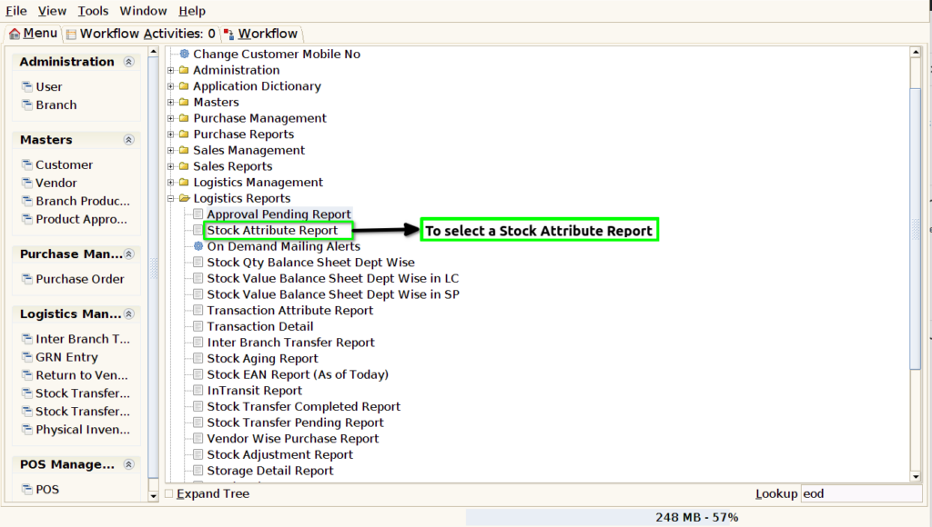 How to view Stock Attribute Report for Lifestyle in Adempiere Retail Tenthplanet ADempiere Report-Stock Attribute Report